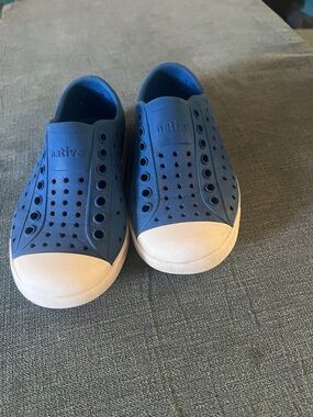 Native Kids Slip-On Water Shoes - Blue with White Toe Cap